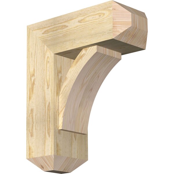Ekena Millwork Thorton Craftsman Rough Sawn Bracket w/ Offset Brace, Douglas Fir, 8"W x 20"D x 24"H BKT0806X20X24THR04RDF - main